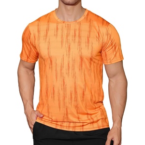 image:imageAPTRO Mens Workout Shirts Quick Dry Athletic Gym TShirts  Moisture Wicking Short Sleeve Performance Running Tees for MenOrange Camo