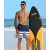 image:imageAPTRO Mens Swim Trunks with Compression Liner 5 Inch Bathing Suit Beach SwimsuitsM082 Navywhite Stripe Zip Pockets