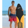 image:imageAPTRO Mens Swim Trunks with Compression Liner 5 Inch Bathing Suit Beach SwimsuitsM083 Navyred Stripe Zip Pockets
