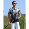 image:imageAPTRO Golf Shirts for Men Moisture Wicking Hawaiian Polo Shirts Dry Fit with Print and Short SleeveP21 Ombre Grey Palm