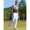 image:imageAPTRO Golf Shirts for Men Moisture Wicking Hawaiian Polo Shirts Dry Fit with Print and Short SleeveP21 Ombre Grey Palm