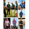 image:imageAPTRO Golf Shirts for Men Moisture Wicking Hawaiian Polo Shirts Dry Fit with Print and Short SleeveP21 Ombre Grey Palm