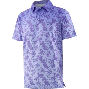 image:imageAPTRO Golf Shirts for Men Moisture Wicking Hawaiian Polo Shirts Dry Fit with Print and Short SleeveP02 Purple Floral