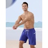 image:imageAPTRO 2 in 1 Mens Swim Trunks 7 Mens Bathing Suit Board Shorts with Zipper Pockets Quick Dry Swim ShortsA8 Purple Pattern