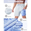 image:imageAPTRO 2 in 1 Mens Swim Trunks 7 Mens Bathing Suit Board Shorts with Zipper Pockets Quick Dry Swim ShortsA9 Light Purple Peking Opera Pattern