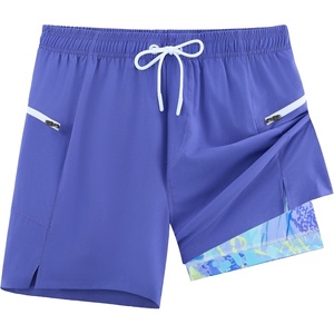 image:imageAPTRO 2 in 1 Mens Swim Trunks 7 Mens Bathing Suit Board Shorts with Zipper Pockets Quick Dry Swim ShortsA8 Purple Pattern