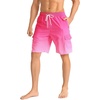 image:imageAPTRO Mens Swim Trunks 9 inch Bathing Suit Big amp Tall Swim Shorts  Quick Dry Breathable Fabric Elastic Waistband with Drawstring Swimsuits for Beach Swimming Vacation PartyGradient Gradual Pink