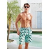 image:imageAPTRO Mens Swim Trunks 9 inch Bathing Suit Big amp Tall Swim Shorts  Quick Dry Breathable Fabric Elastic Waistband with Drawstring Swimsuits for Beach Swimming Vacation PartyHw015 Green Shark