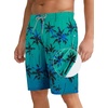 image:imageAPTRO Mens Swim Trunks 9 inch Bathing Suit Big amp Tall Swim Shorts  Quick Dry Breathable Fabric Elastic Waistband with Drawstring Swimsuits for Beach Swimming Vacation PartyZp10 Green Palm