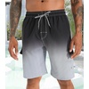 image:imageAPTRO Mens Swim Trunks 9 inch Bathing Suit Big amp Tall Swim Shorts  Quick Dry Breathable Fabric Elastic Waistband with Drawstring Swimsuits for Beach Swimming Vacation PartyGradient Black