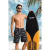 image:imageAPTRO Mens Swim Trunks 9 inch Bathing Suit Big amp Tall Swim Shorts  Quick Dry Breathable Fabric Elastic Waistband with Drawstring Swimsuits for Beach Swimming Vacation PartyM18 Hula Black