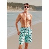 image:imageAPTRO Mens Swim Trunks 9 inch Bathing Suit Big amp Tall Swim Shorts  Quick Dry Breathable Fabric Elastic Waistband with Drawstring Swimsuits for Beach Swimming Vacation PartyHw015 Green Shark