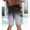 image:imageAPTRO Mens Swim Trunks 9 inch Bathing Suit Big amp Tall Swim Shorts  Quick Dry Breathable Fabric Elastic Waistband with Drawstring Swimsuits for Beach Swimming Vacation PartyGradient Black