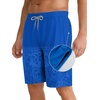 image:imageAPTRO Mens Swim Trunks 9 inch Bathing Suit Big amp Tall Swim Shorts  Quick Dry Breathable Fabric Elastic Waistband with Drawstring Swimsuits for Beach Swimming Vacation PartyZp02 Blue Totem