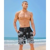 image:imageAPTRO Mens Swim Trunks 9 inch Bathing Suit Big amp Tall Swim Shorts  Quick Dry Breathable Fabric Elastic Waistband with Drawstring Swimsuits for Beach Swimming Vacation PartyPalm Black
