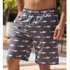image:imageAPTRO Mens Swim Trunks 9 inch Bathing Suit Big amp Tall Swim Shorts  Quick Dry Breathable Fabric Elastic Waistband with Drawstring Swimsuits for Beach Swimming Vacation Party1702 Shark