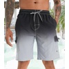 image:imageAPTRO Mens Swim Trunks 9 inch Bathing Suit Big amp Tall Swim Shorts  Quick Dry Breathable Fabric Elastic Waistband with Drawstring Swimsuits for Beach Swimming Vacation PartyGradient Black