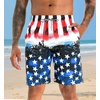 image:imageAPTRO Mens Swim Trunks 9 inch Bathing Suit Big amp Tall Swim Shorts  Quick Dry Breathable Fabric Elastic Waistband with Drawstring Swimsuits for Beach Swimming Vacation PartyK38 Flagred
