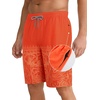 image:imageAPTRO Mens Swim Trunks 9 inch Bathing Suit Big amp Tall Swim Shorts  Quick Dry Breathable Fabric Elastic Waistband with Drawstring Swimsuits for Beach Swimming Vacation PartyZp01 Orange Totem