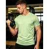 image:imageAPTRO Mens Workout Shirts Quick Dry Athletic Gym TShirts  Moisture Wicking Short Sleeve Performance Running Tees for MenLight Green