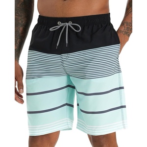 image:imageAPTRO Mens Swim Trunks 9 inch Bathing Suit Big amp Tall Swim Shorts  Quick Dry Breathable Fabric Elastic Waistband with Drawstring Swimsuits for Beach Swimming Vacation Party1703 Stripes Cream