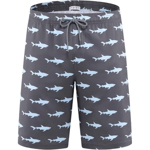 image:imageAPTRO Mens Swim Trunks 9 inch Bathing Suit Big amp Tall Swim Shorts  Quick Dry Breathable Fabric Elastic Waistband with Drawstring Swimsuits for Beach Swimming Vacation Party1702 Shark